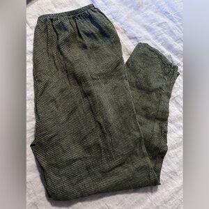 NWOT-Flax Size Large Brown Striped Linen Pants With Pockets